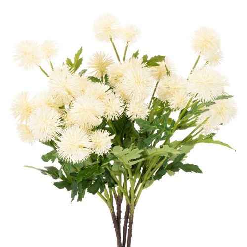 Fiore di crisantemo artificiale, mazzo bianco crema, ramo decorativo, grande 56 cm, 4 pezzi