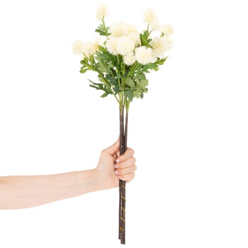 Fiore di crisantemo artificiale, mazzo bianco crema, ramo decorativo, grande 56 cm, 4 pezzi | Floristik24.it