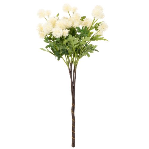 Fiore di crisantemo artificiale, mazzo bianco crema, ramo decorativo, grande 56 cm, 4 pezzi | Floristik24.it
