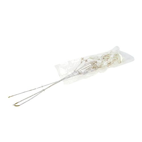 Floristik24 Ramo Clematide bianco floccato 62cm 3 pezzi