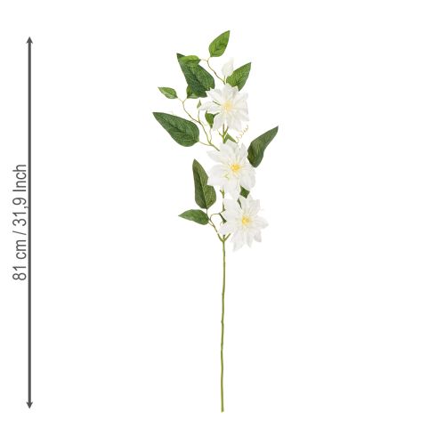 Prodotto Ramo artificiale di clematide con fiori per una decorazione elegante e di facile manutenzione, 81 cm, 2 pezzi