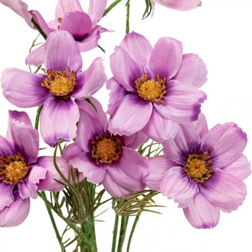Prodotto Cesto portagioie Cosmea viola fiori artificiali estate 51cm 3pz