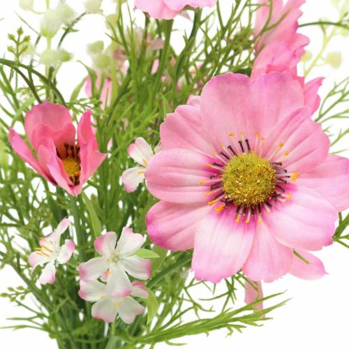 Floristik24 Cosmea e gypsophila in un mazzo Rosa Artificiale Assortito 42cm