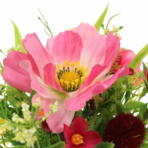 Floristik24 Mazzo decorativo Cosmea e palla di neve in un mazzo Artificiale rosa Assortito H18cm
