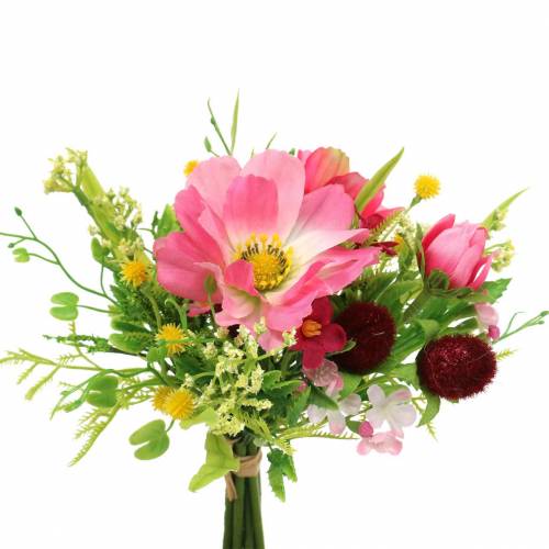 Floristik24 Mazzo decorativo Cosmea e palla di neve in un mazzo Artificiale rosa Assortito H18cm