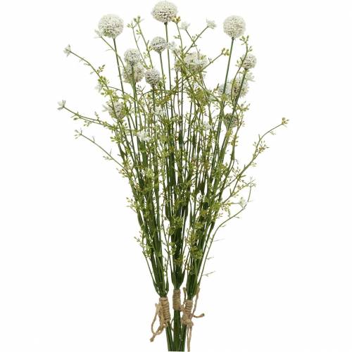 Floristik24 Bacchette artificiali bianche craspedia bundle essiccazione bouquet 3 pezzi