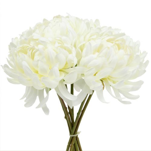 Floristik24 Mazzo decorativo di crisantemo bianco 28 cm 6 pz