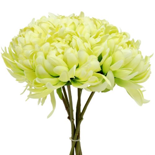 Floristik24 Mazzo di crisantemi crema artificiale, giallo 28 cm 6 pezzi