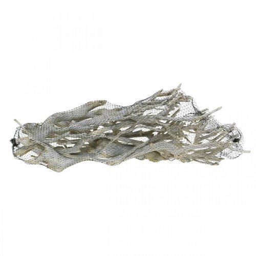 Floristik24 Rami decorativi Currybusch, decorazione natalizia, Avvento, decorazione naturale Dorato, bianco slavato L25–30cm 500g