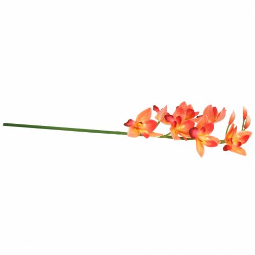 Floristik24 Fiore artificiale orchidea Cymbidium Orange 74cm