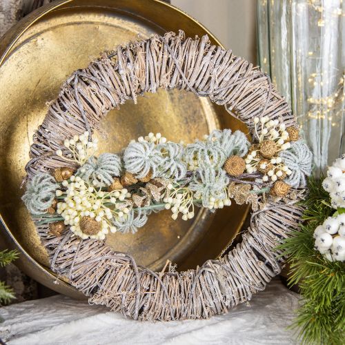 Floristik24 Ghirlanda per porta della scatola fai-da-te Corona decorativa dell'Avvento Ghirlanda di Natale Ø38 cm