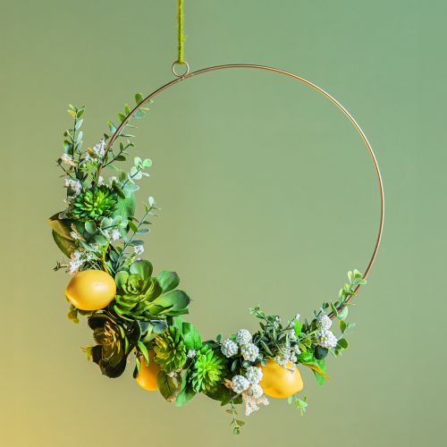 Floristik24 Anello decorativo per scatola fai da te con decorazione di limone da appendere Ø40 cm
