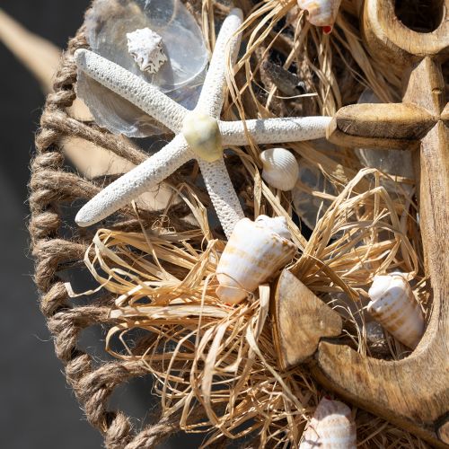 Prodotto Decorazione murale marittima Scatola fai da te anello decorativo conchiglie di ancoraggio Ø38cm