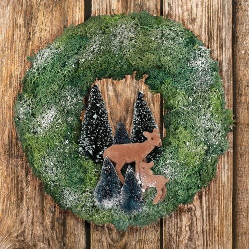 Scatola fai da te ghirlanda di muschio ghirlanda invernale per porta della foresta natalizia Ø34 cm