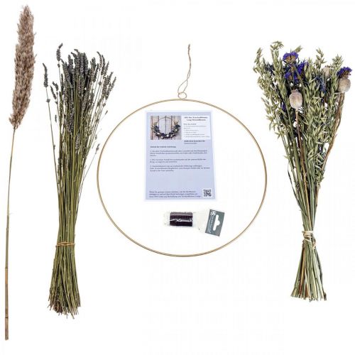 Floristik24 Scatola fai da te fiori secchi anello fiori di prato secchi Ø35cm