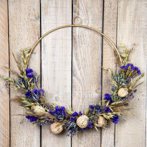 Floristik24 Scatola fai da te fiori secchi anello fiori di prato secchi Ø35cm