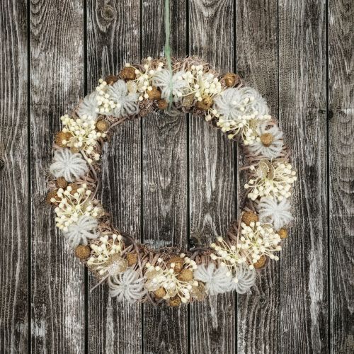 Floristik24 Ghirlanda per porta della scatola fai-da-te Corona decorativa dell'Avvento Ghirlanda di Natale Ø38 cm