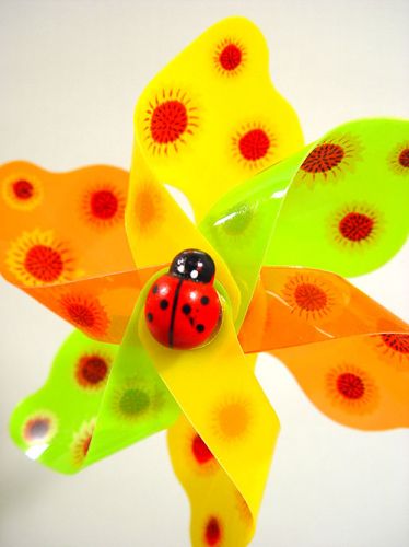 Floristik24 Mulino a vento con coccinella su bastone 7,5 cm 18 pz