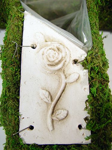 Floristik24 Piantare muschio croce 44x32cm con piatto in ceramica