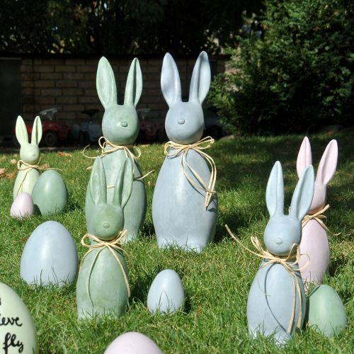 Floristik24 Coniglietto di Pasqua grande blu H47cm