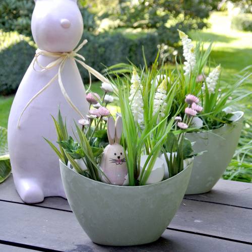 Floristik24 Ciotola decorativa per piante blu 24 cm x 10 cm H14 cm 1 pezzo