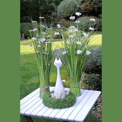 Prodotto Mazzo d&#39;erba con fiori bianchi 70cm