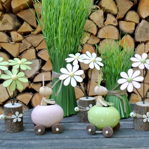 Floristik24 Coniglio in macchina per le uova 15 cm x 8 cm x 7,5 cm 3 pezzi