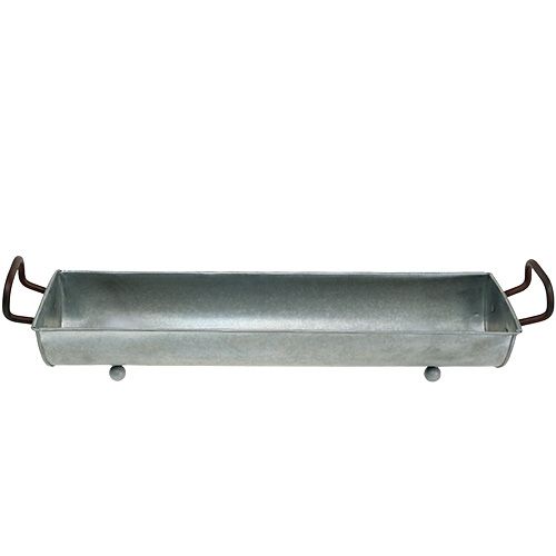Floristik24 Fioriera per grondaie in zinco 70 cm, 59 cm 2 pezzi