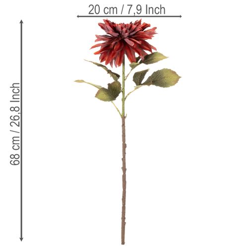 Fiore di dalia artificiale con stelo lungo, 68 cm | Floristik24.it