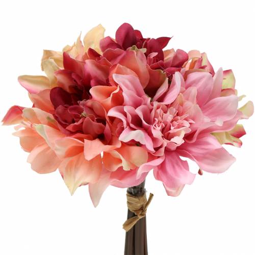 Floristik24 Mazzo di mazzi di dalia 28 cm rosa, crema 6 pezzi