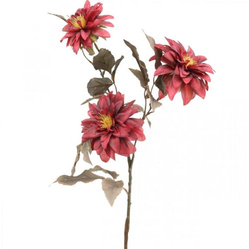 Floristik24 Fiore artificiale dalia rossa, fiore di seta autunno 72cm Ø9/11cm