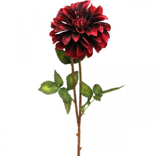 Fiore artificiale dalia fiore di seta rosso autunno 78cm Ø3 / 15cm