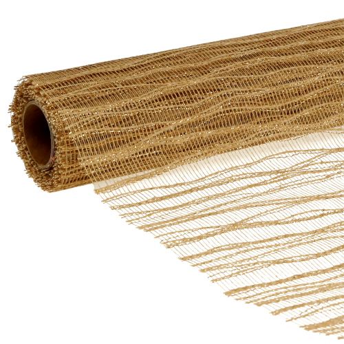 Floristik24 Cerniera da tavolo Deco Wave 26 cm x 300 cm oro metallizzato
