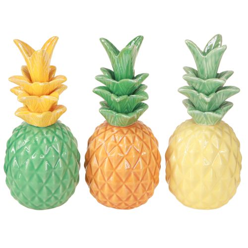 Prodotto Ananas decorativo in ceramica Decorazione in ceramica colorata Assortiti 17cm 3pz