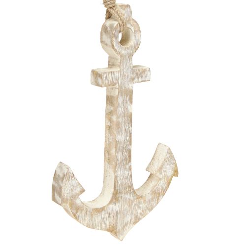 Prodotto Ancora decorativa in legno bianco ancora in legno per appendere 30,5 cm