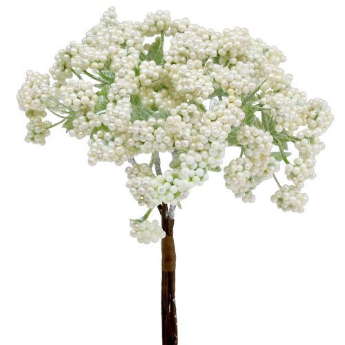 Floristik24 Ramo di bacche decorative bianco 24 cm 5 pezzi