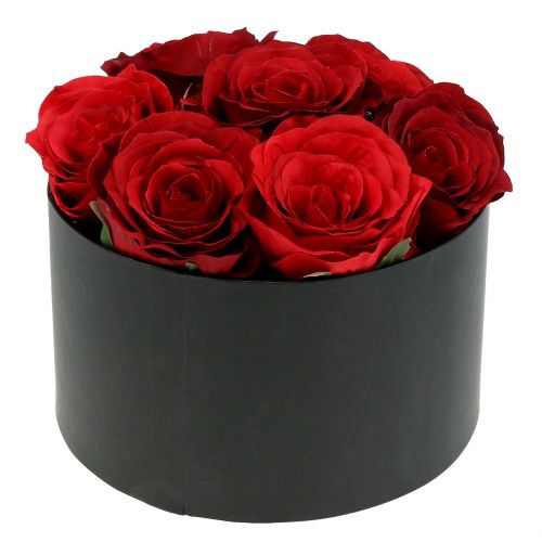 Floristik24 Fioriera rosa scatola rotonda nera Ø18cm - Ø20cm 2 pezzi