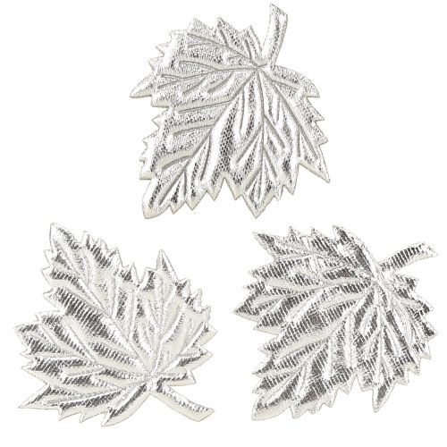 Foglie decorative in seta 5 cm argento 60 pz
