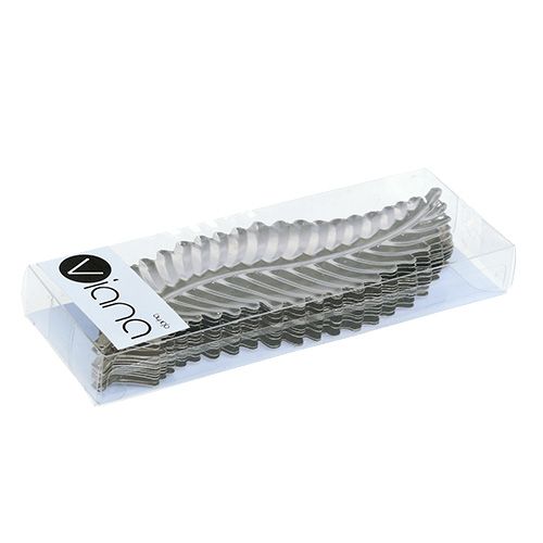 Floristik24 Foglio decorativo in metallo argento 4 cm x 12 cm 12 pezzi
