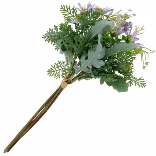 Floristik24 Bouquet decorativo, fiori di seta viola, decorazioni primaverili, astri artificiali, garofani ed eucalipto