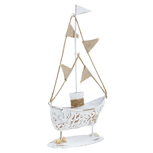 Floristik24 Barca decorativa in piedi bianca H22cm