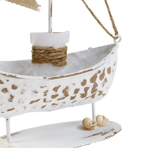 Floristik24 Barca decorativa in piedi bianca H22cm