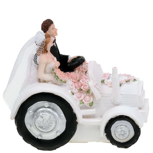 Floristik24 Coppia di sposi Deco su trattore H10cm