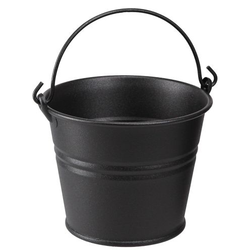 Prodotto Secchio decorativo per vaso da fiori in metallo con manico nero Ø14 cm 3 pezzi