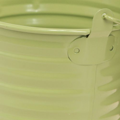 Floristik24 Secchio decorativo in metallo con manico per vaso da fiori 4 colori Ø11cm 8 pezzi