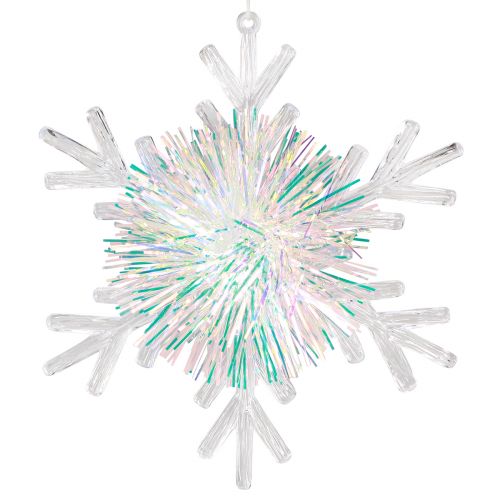 Prodotto Fiocco di neve decorativo in cristallo di ghiaccio da appendere Ø15 cm 3 pz