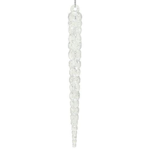 Floristik24 Ghiaccioli decorativi per appendere glitter invernali trasparenti 14 cm 4 pezzi
