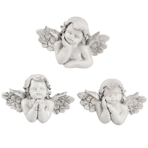 Prodotto Angelo decorativo decorazione tomba grigia in poliresina 7,5×5 cm 6 pz