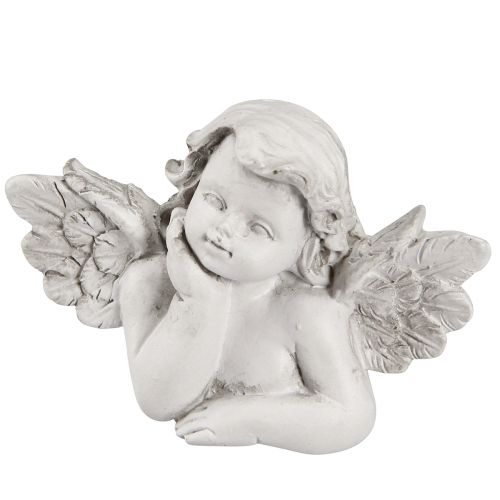 Prodotto Angelo decorativo decorazione tomba grigia in poliresina 7,5×5 cm 6 pz
