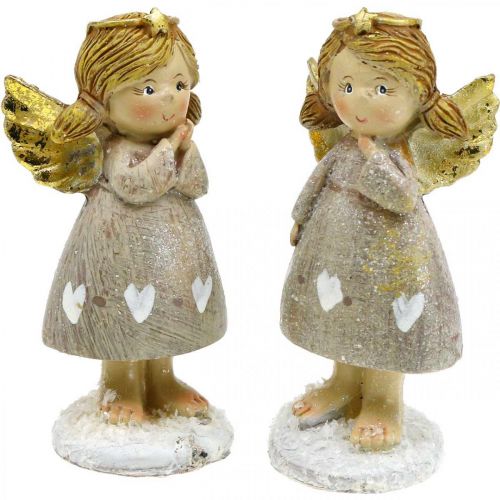 Floristik24 Angelo decorativo Angelo di Natale angelo figura angelo coppia H10cm 2pz